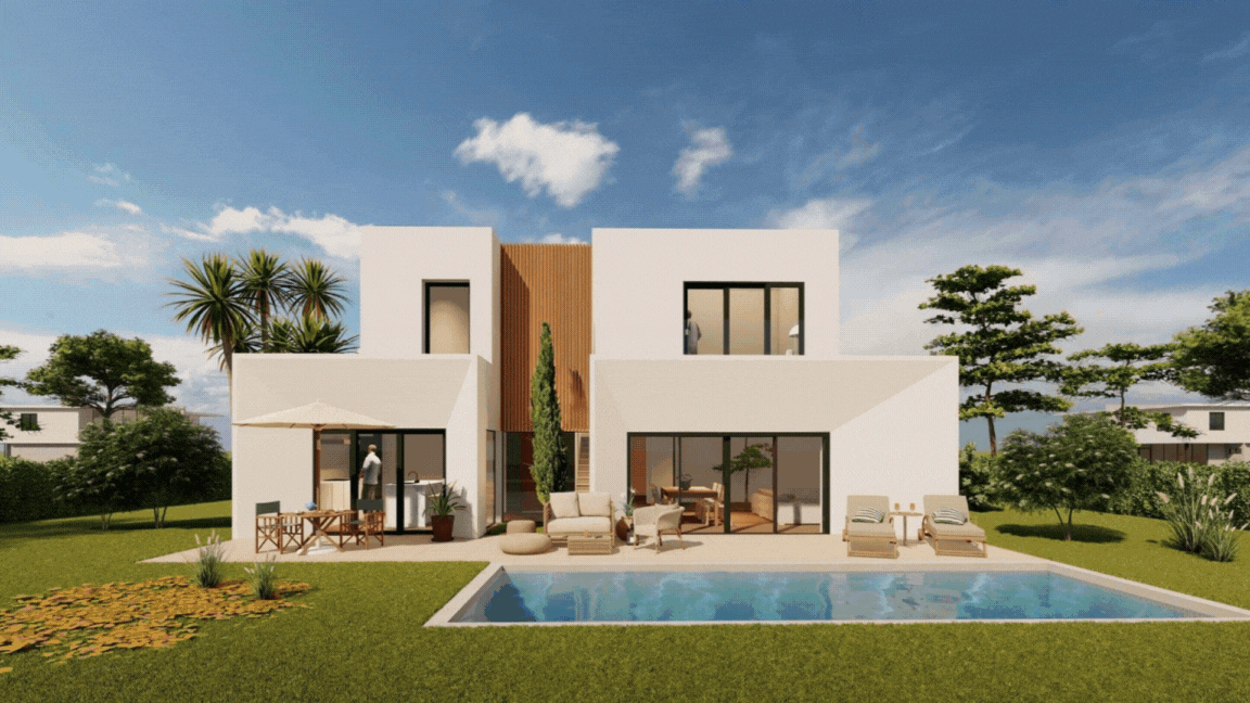  Semi-detached 2+1 bedroom Villa with Private Pool for sale in Golf Resort in Silves